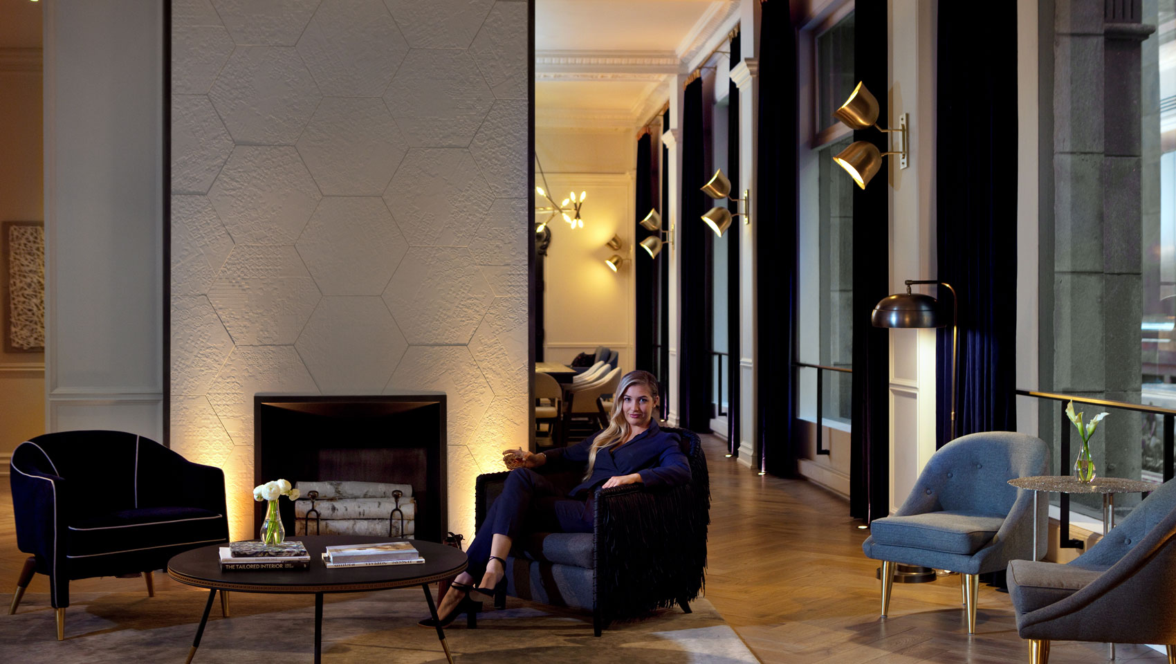 Woman Sitting in Living Room